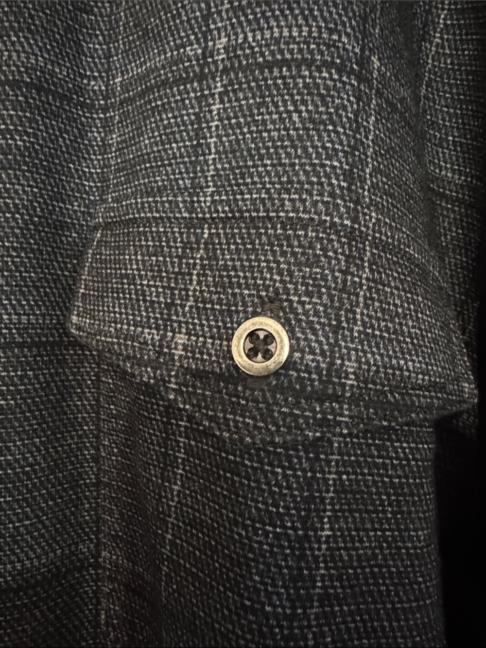 Johnston & Murphy Charcoal Plaid Button-Down and Purple Micro-Pattern Shirt - Picture 5 of 9